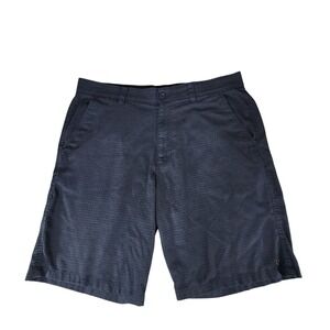 Hang Ten Bermuda Shorts sz 36 Men Blue Plaid Flat‎ Front Golf 10" Tech Stretch